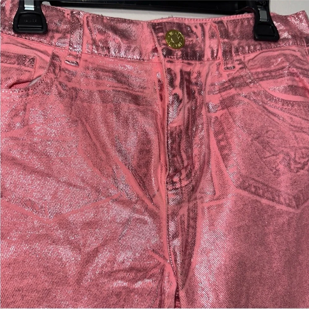 Justice x Wicked Pink Metallic Jeans